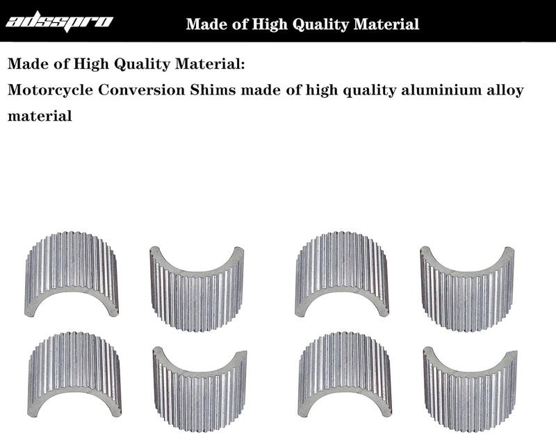 Adsspro Handlebar 8 PCS Shim Adapter 7/8'' to 1'' Bicycle Spacers Handle Bar Spacer Conversion Shims For EXC SX CRF YZF DRZ ATV Dirt Pit Bikes - Image 5